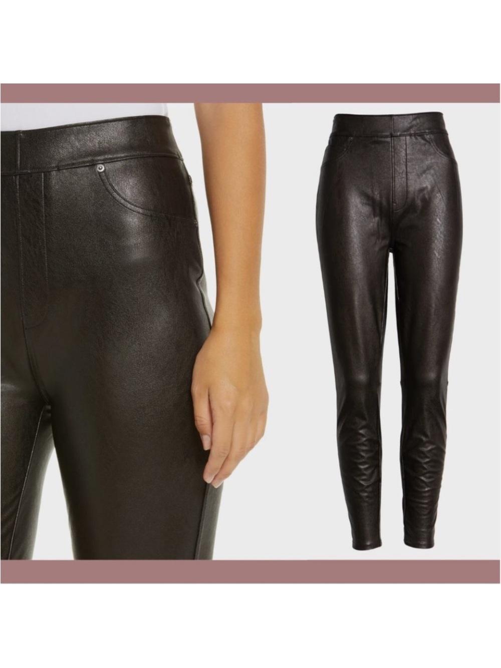 SPANX Faux-Leather High-Rise Skinny Pants - Black